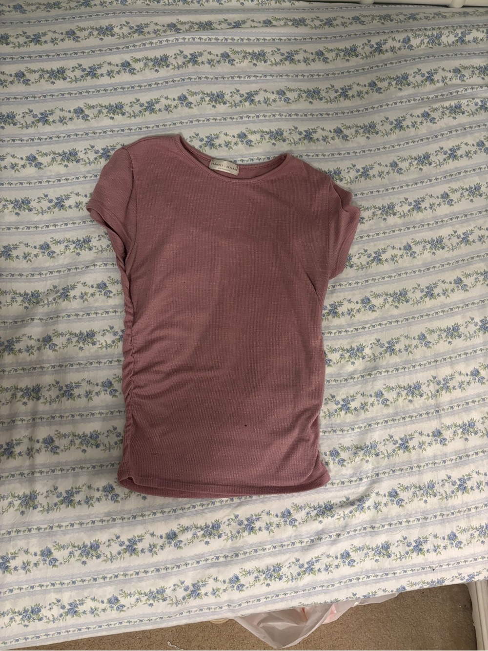 Mauve Ribbed Short Sleeve Top